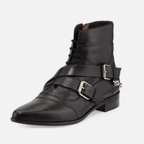 Tabitha Simmons Black Ankle Boots Byron Size 40 / Fits Like 8.5 9 9.5 - Picture 1 of 4